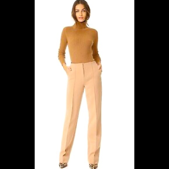 NWT DVF Wide Leg, Front Pleat Pant (Camel, Sz 4) - Picture 2 of 14
